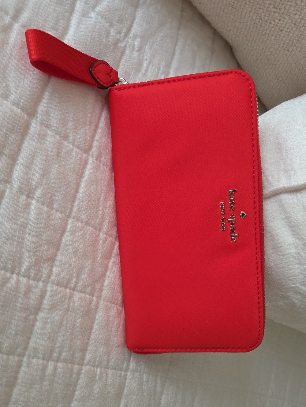 kate spade red wristlet clutch